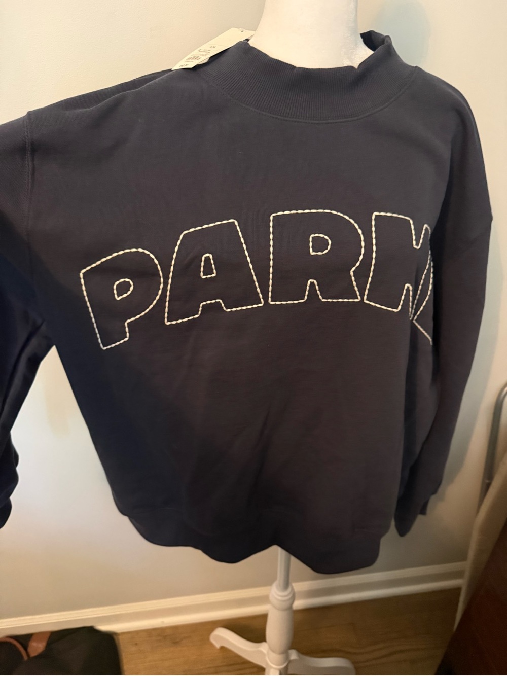 Parke x Target Navy Mockneck Pullover Sweatshirt